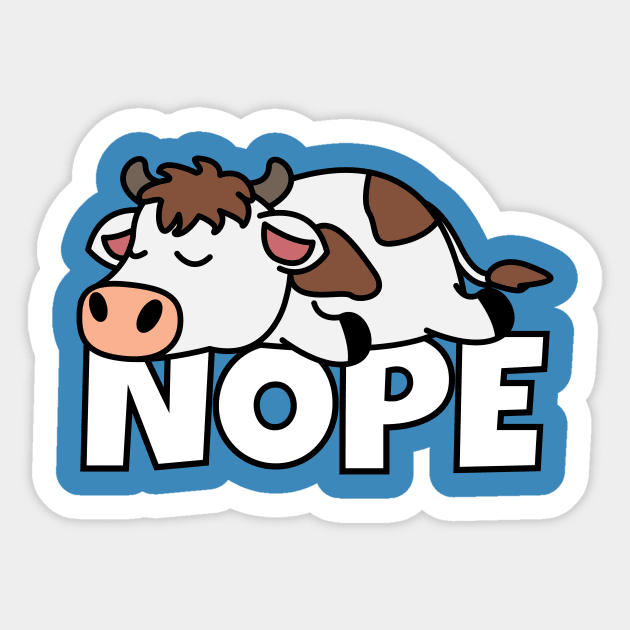 Lazy Cow Sticker by ninarts